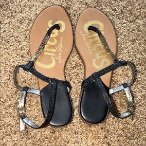 Circus by Sam Edelman Black and Silver Sandals